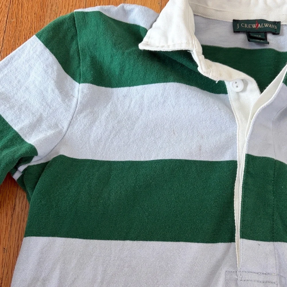 J. Crew Green and Light Blue Rugby Dress